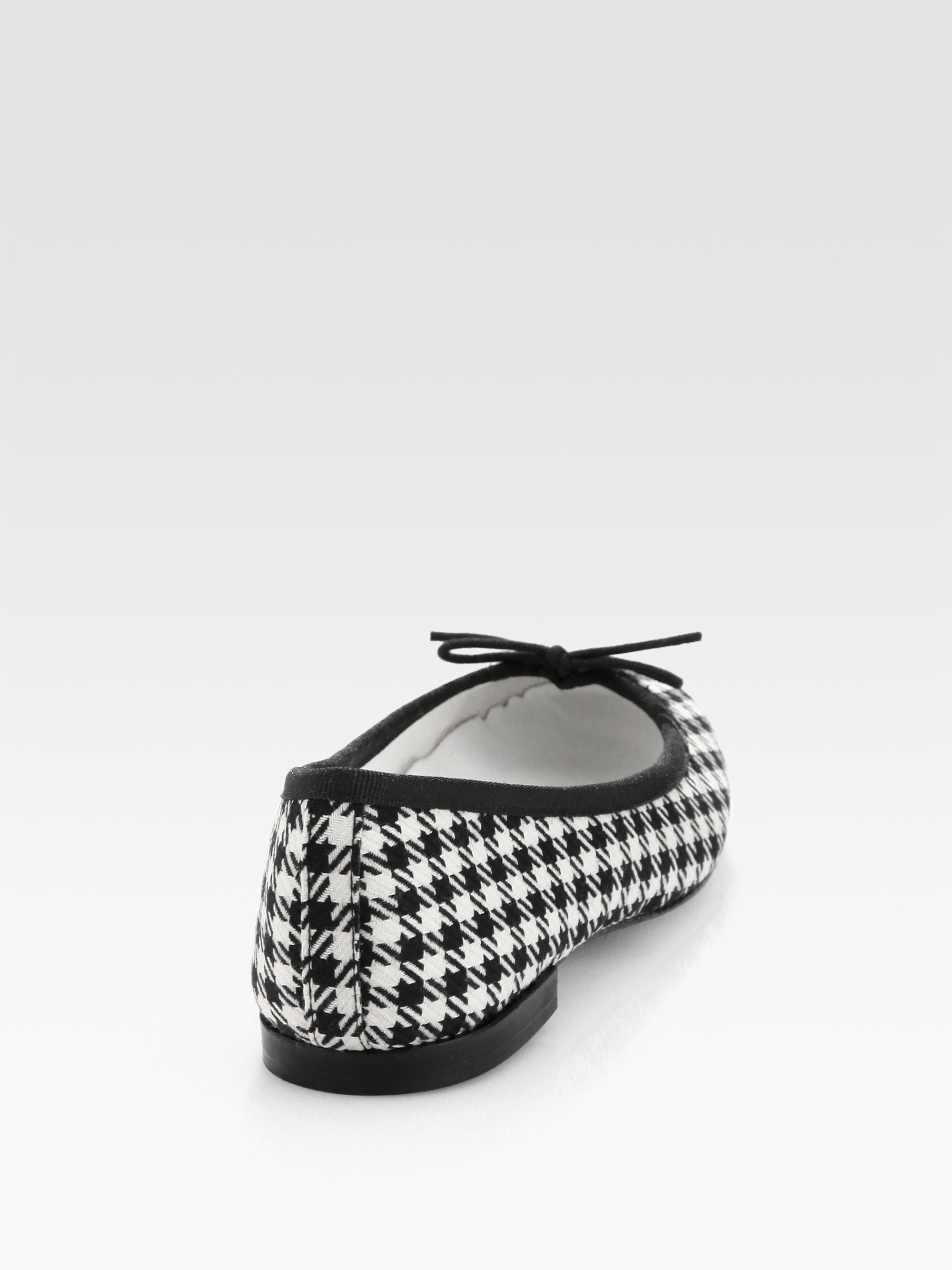 Repetto Houndstooth Cotton Ballet Flats in Black Lyst