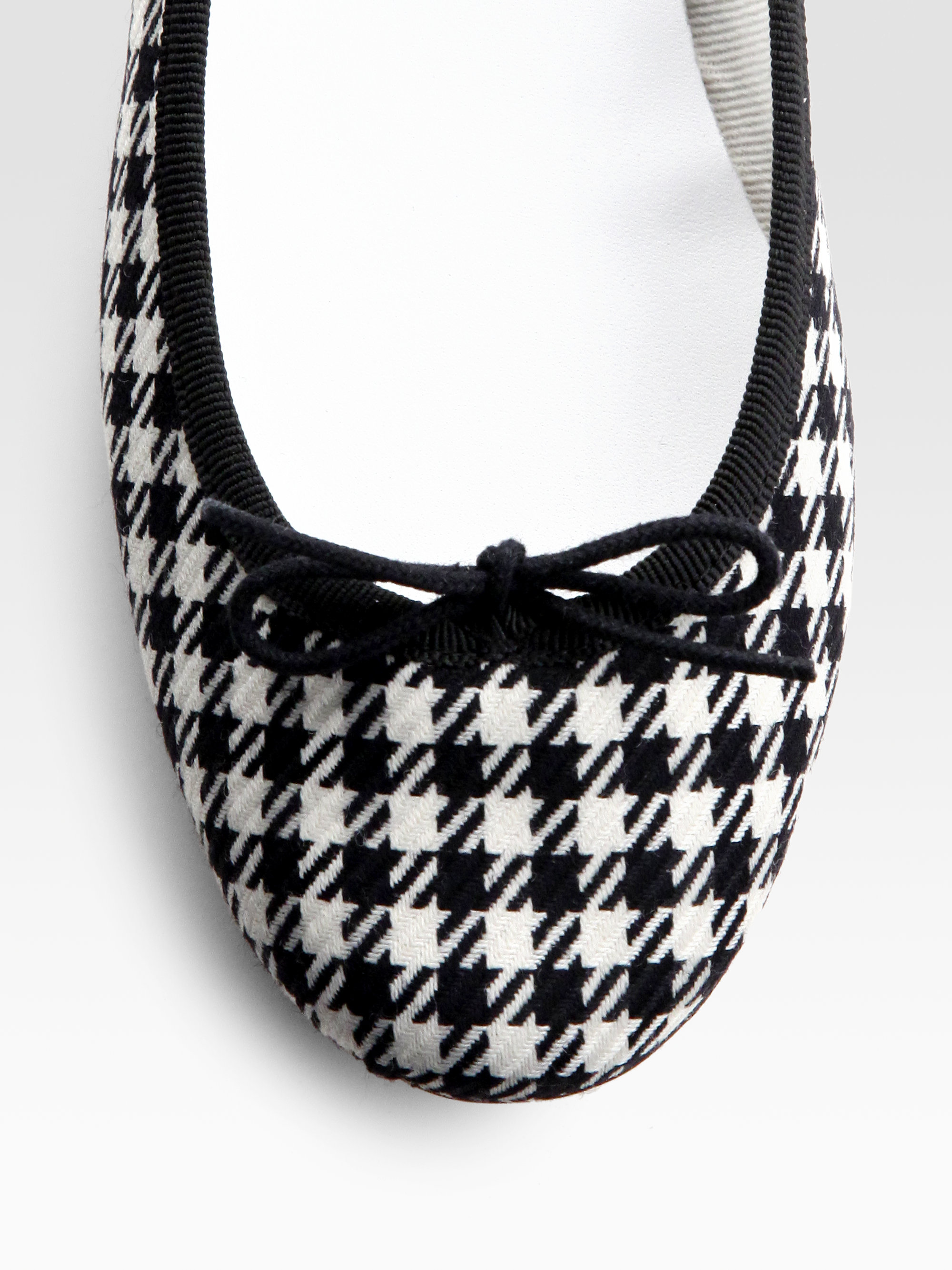 Repetto Houndstooth Cotton Ballet Flats in Black Lyst