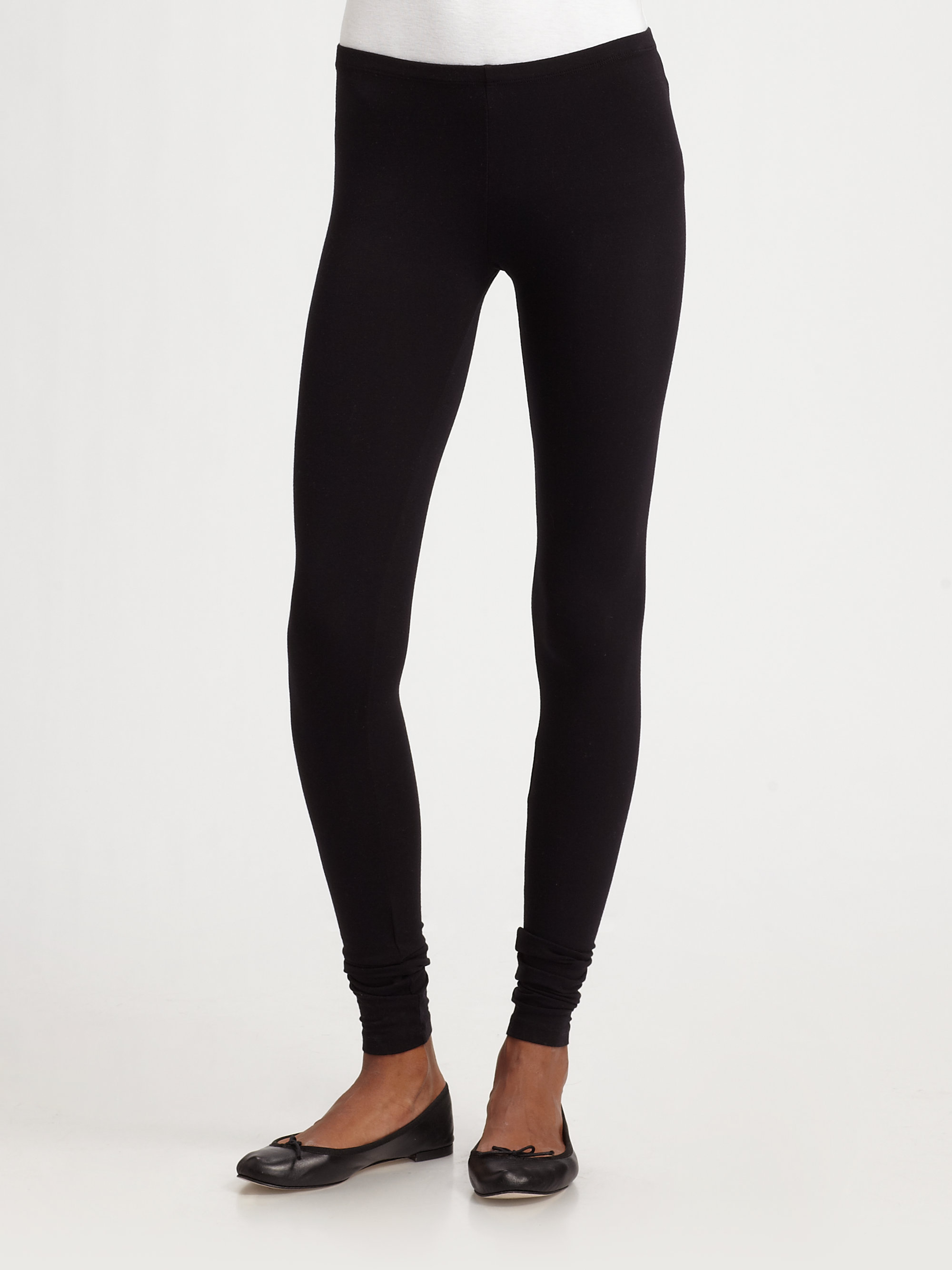 Splendid Stretch Cotton Leggings in Black Lyst