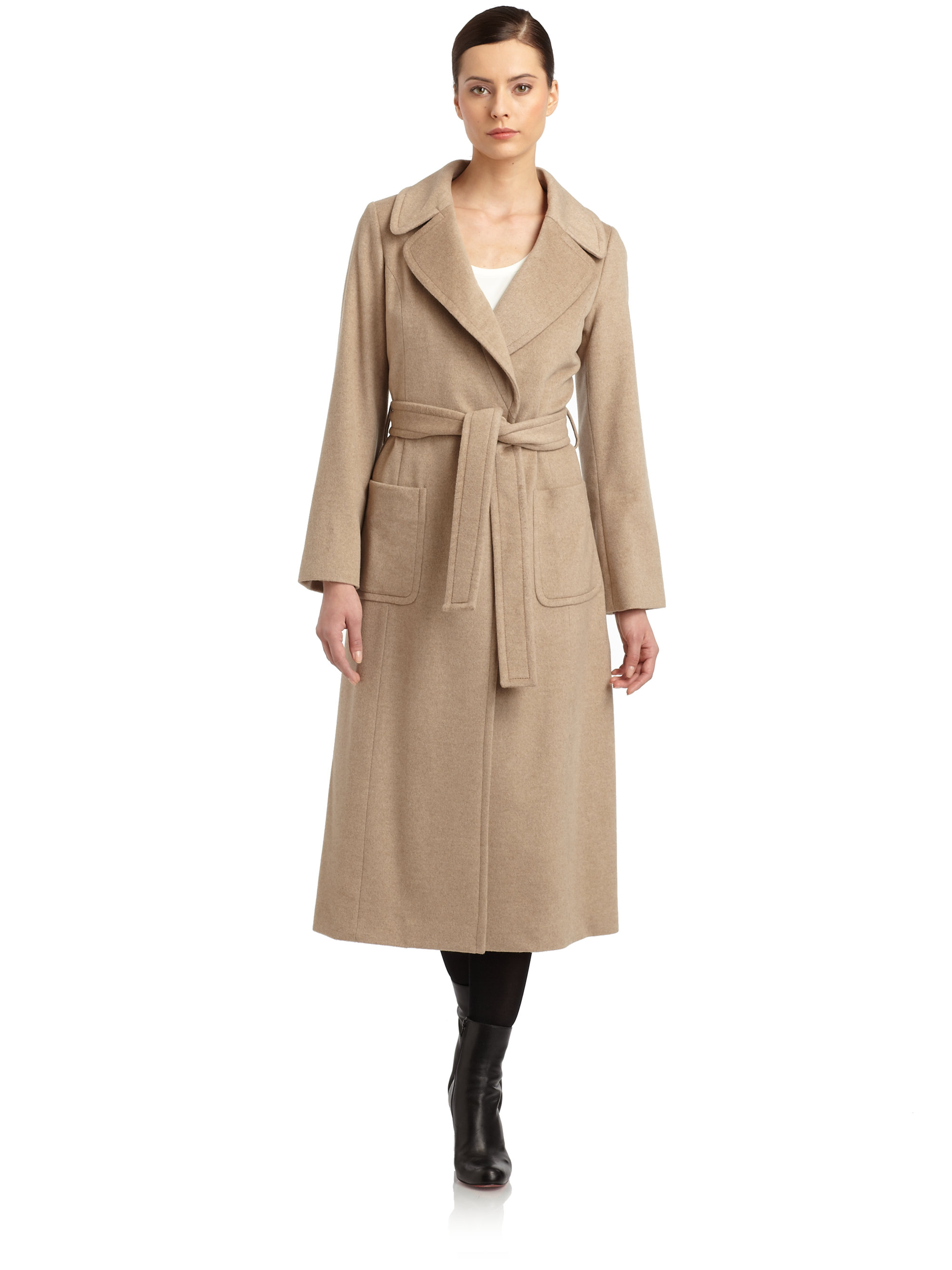 Lyst St. John Cashmere Trenchcoat in Natural