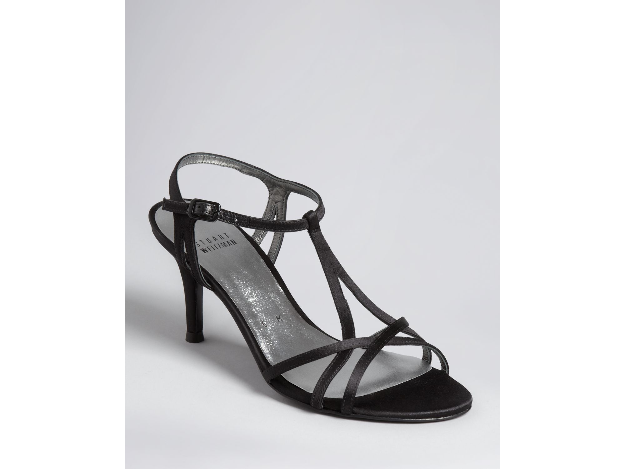black evening sandals mid heel