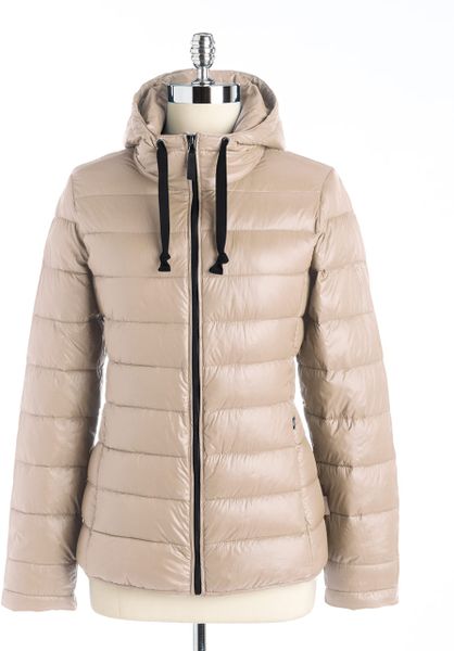 Calvin Klein Packable Down Puffer Coat in Beige | Lyst