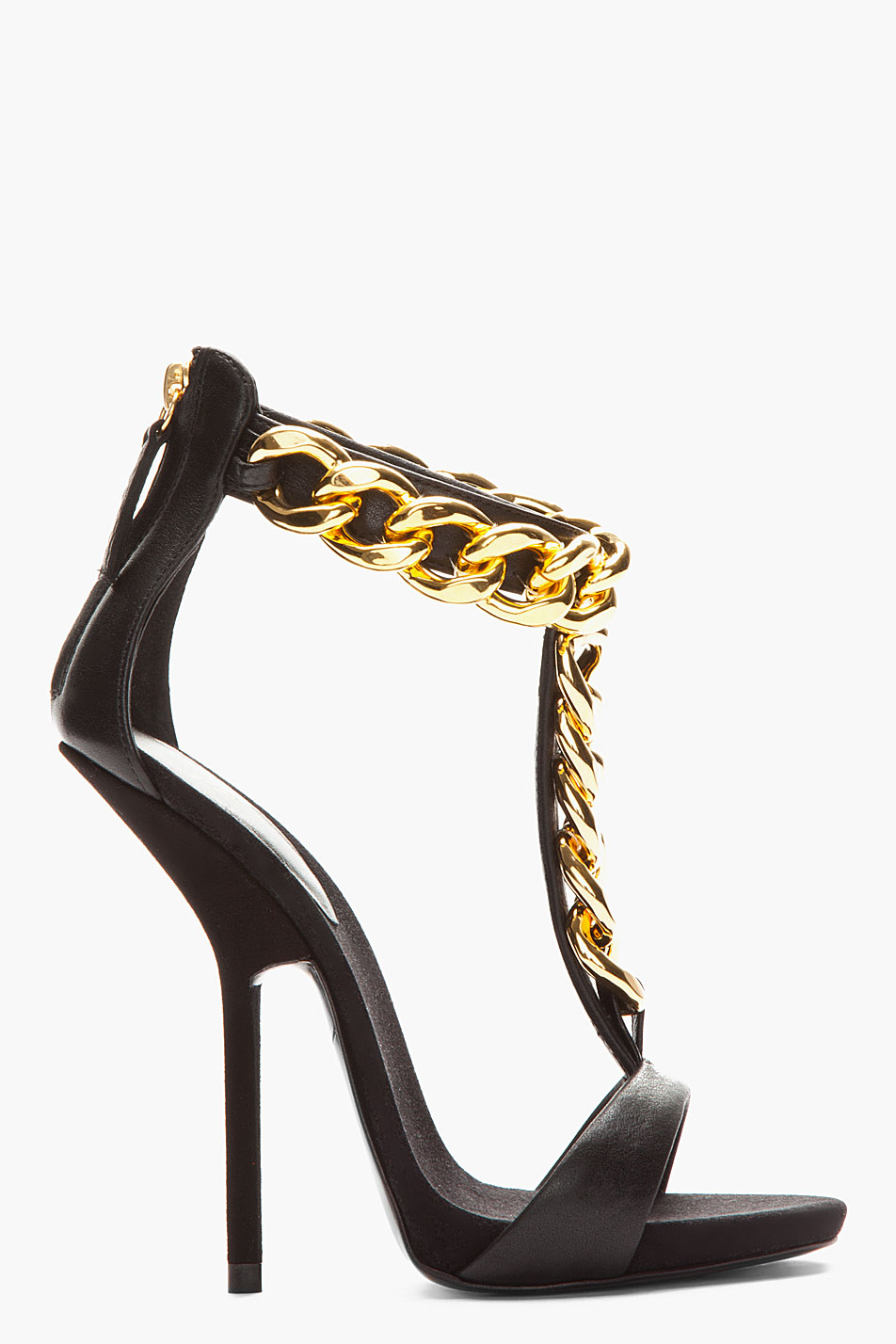 Symptomer Perfervid søster Giuseppe Zanotti Leather and Gold Chain Alien 115 Heels in Black | Lyst