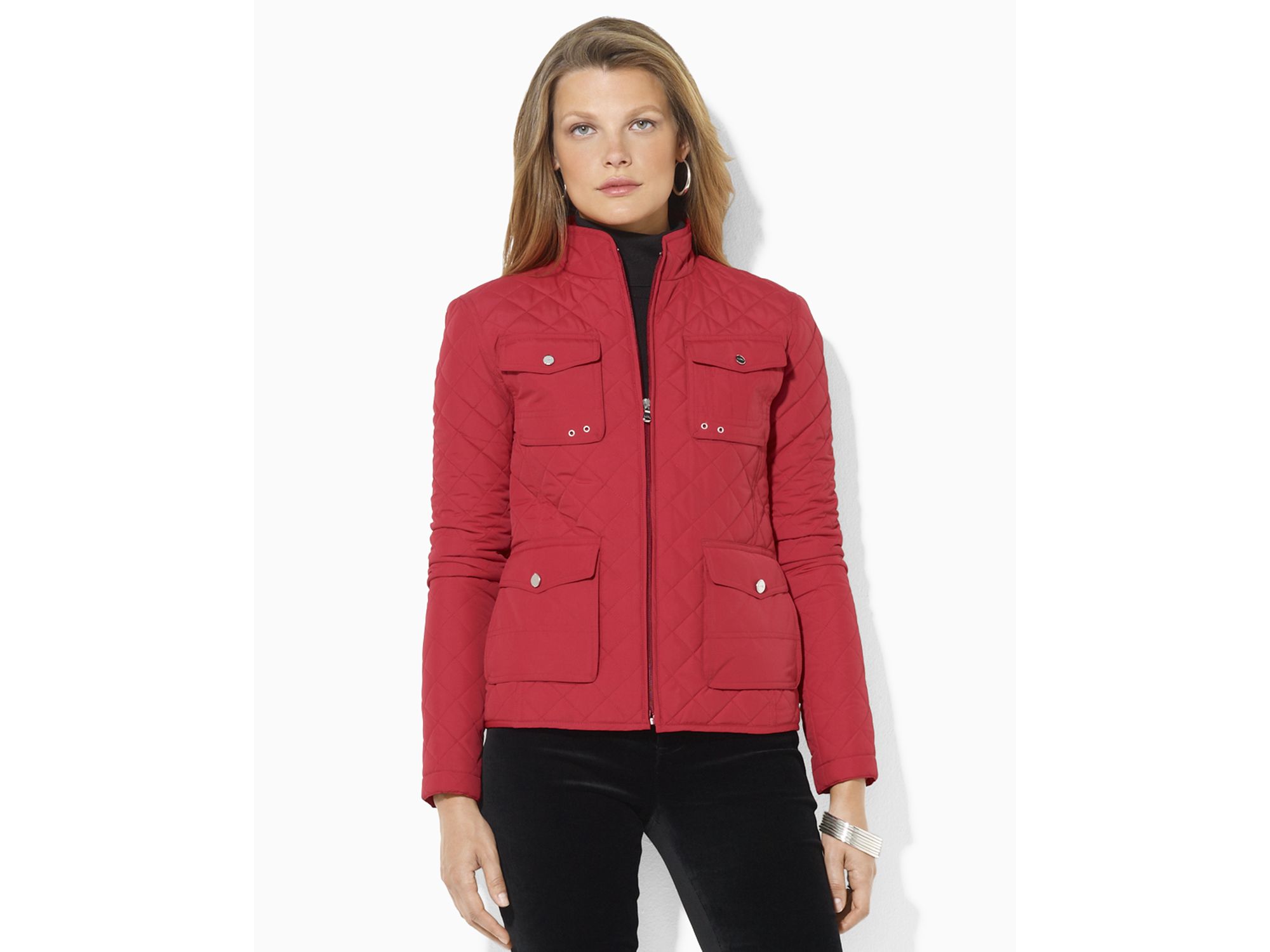 ralph lauren red puffer jacket women's