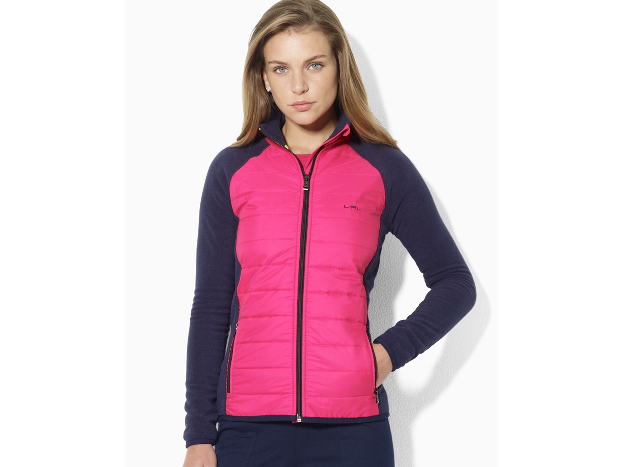 Lauren by Ralph Lauren Full Zip Active Jacket in Pink - Lyst