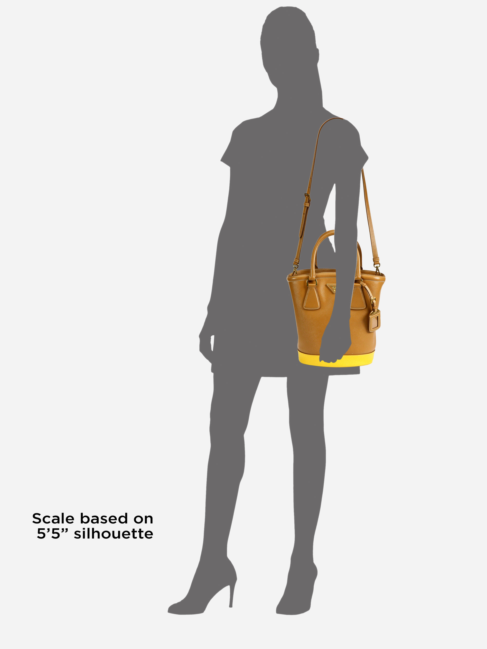 Prada Bi-Color Bucket Bag in Brown (caramel) | Lyst  
