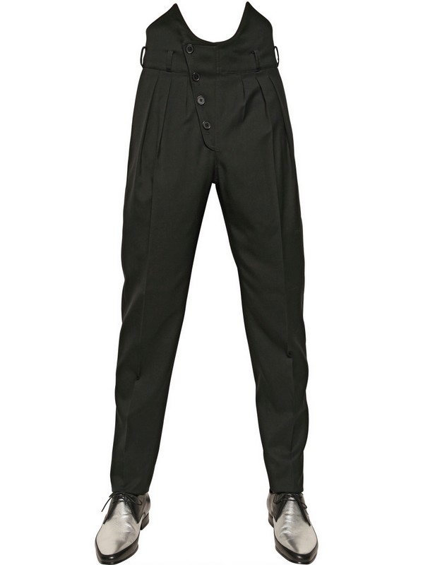 mens black high waisted trousers