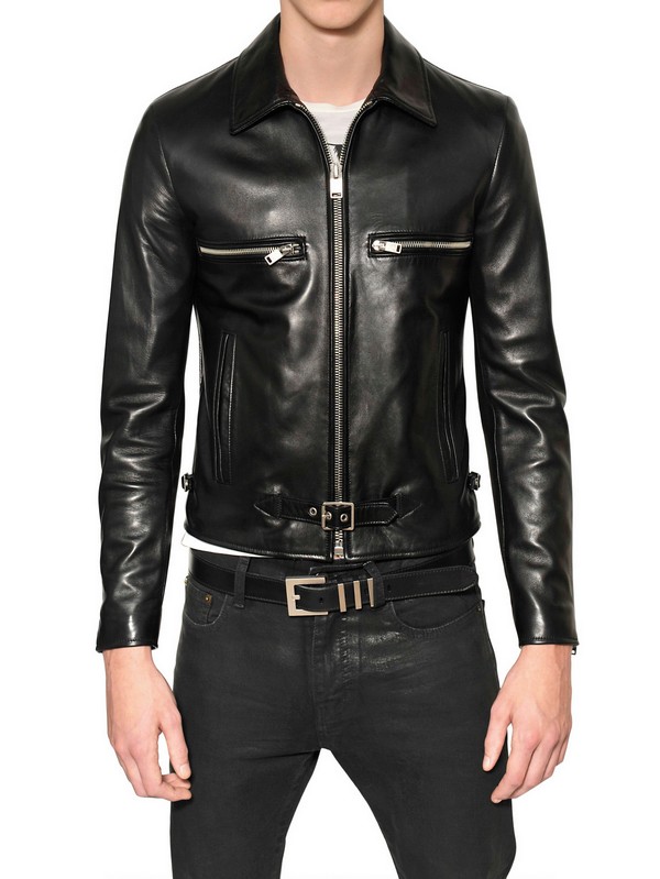 Saint Laurent Nappa Leather Jacket in Black for Men - Lyst