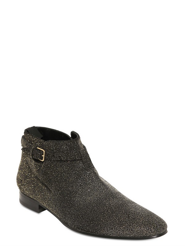 saint laurent glitter boots mens