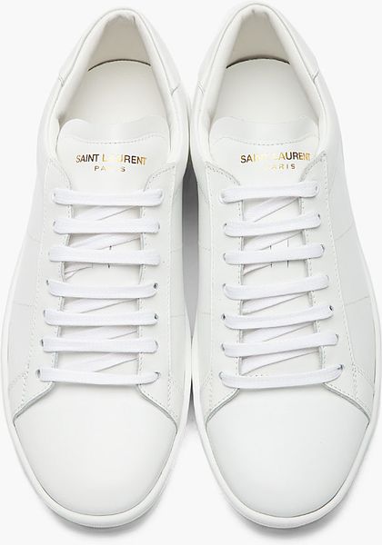 Saint Laurent White Leather Lowtop Sneakers in White for Men | Lyst