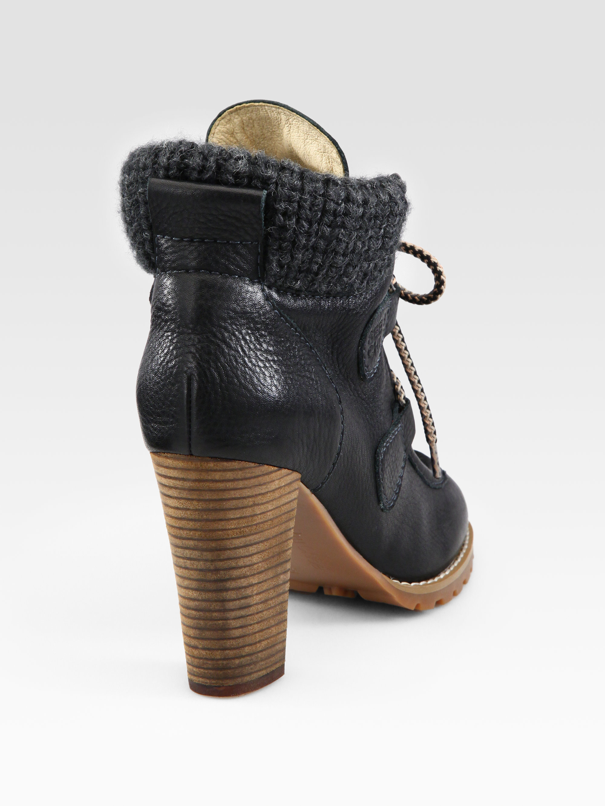 see by chloe lace up ankle boots