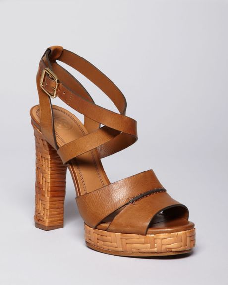 Tory Burch Platform Sandals Vanetta High Heel in Brown (cella brow) | Lyst