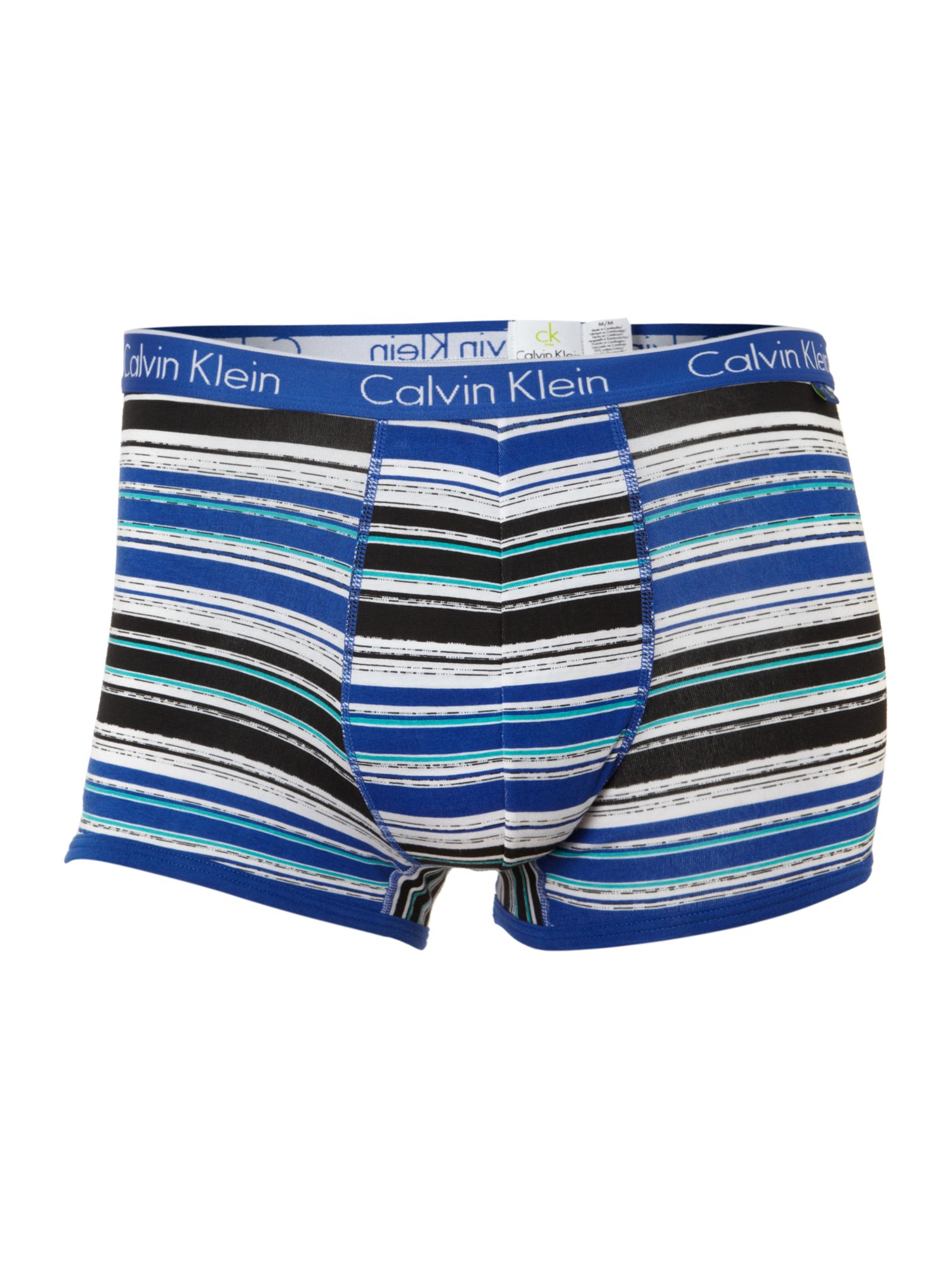 Calvin Klein Textured Stripe Underwear Trunk in Blue for Men | Lyst