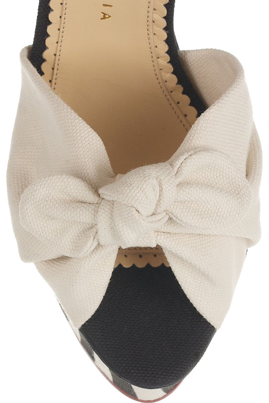 Charlotte Olympia Meredith Striped Canvas Wedge Sandals in ...