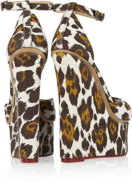Charlotte Olympia Leopard Print Wedge Sandals in Animal (leopard) | Lyst