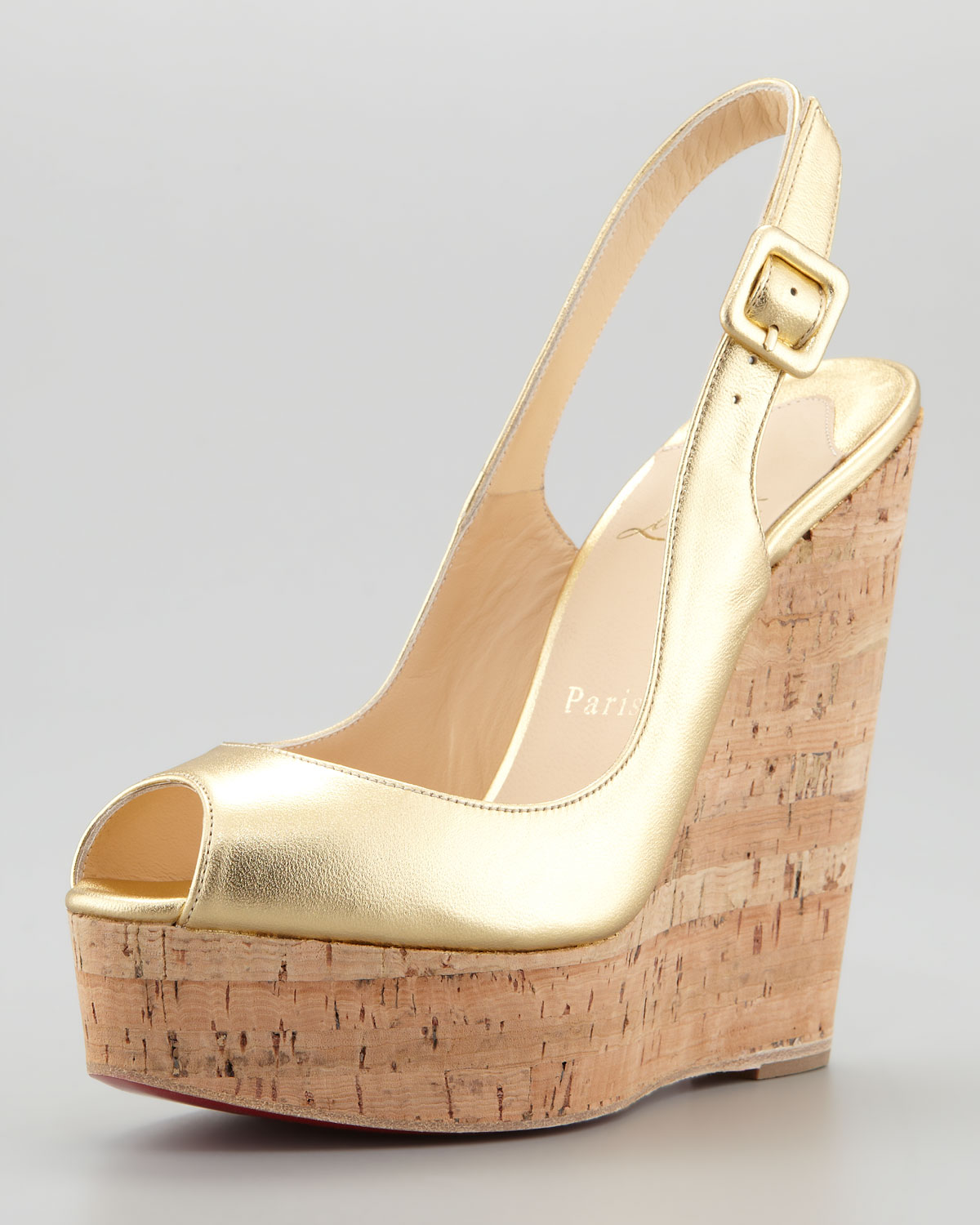 christian louboutin patent leather slingback wedges | cosmetics ...