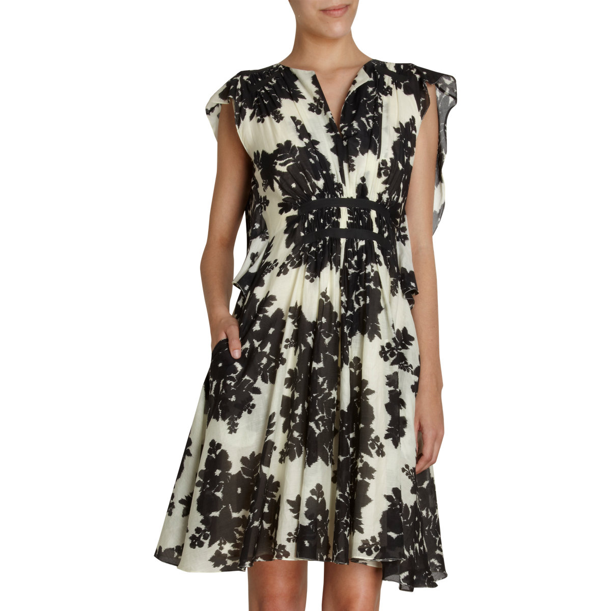 Thakoon Floral Print Butterfly Sleeve Dress in Multicolor (floral) | Lyst