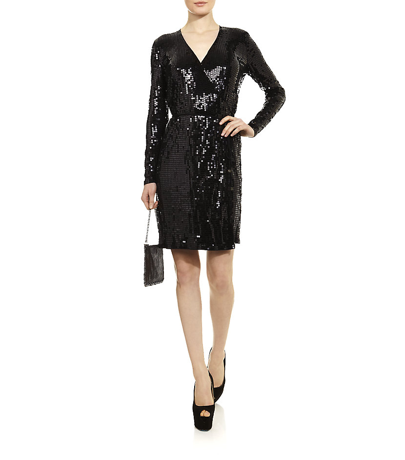 michael kors sequin wrap dress