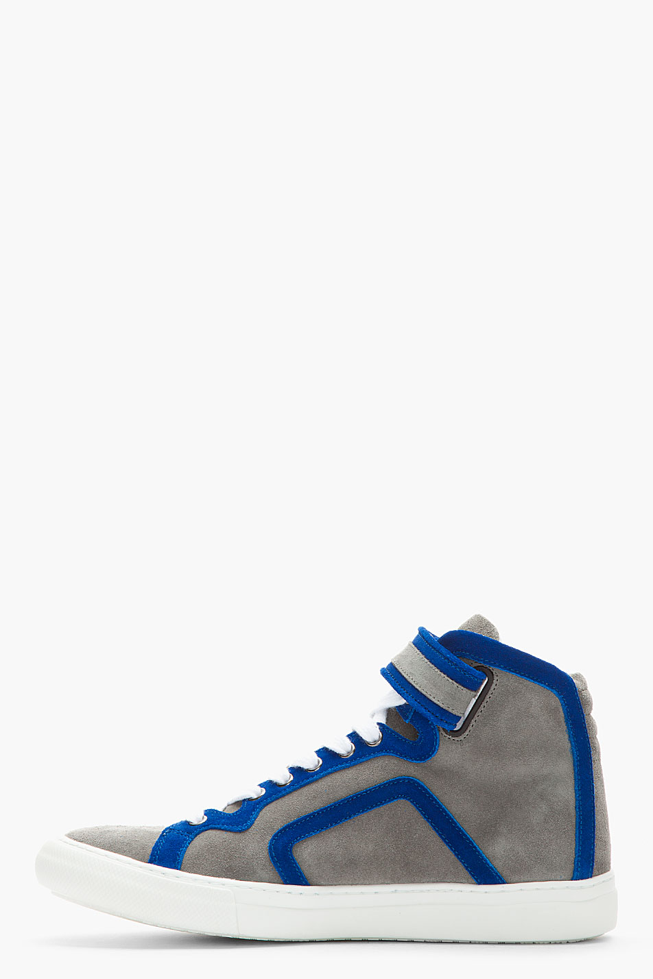 Pierre Hardy Royal Blue and Grey Suede Hightop Sneakers in Gray for Men ...
