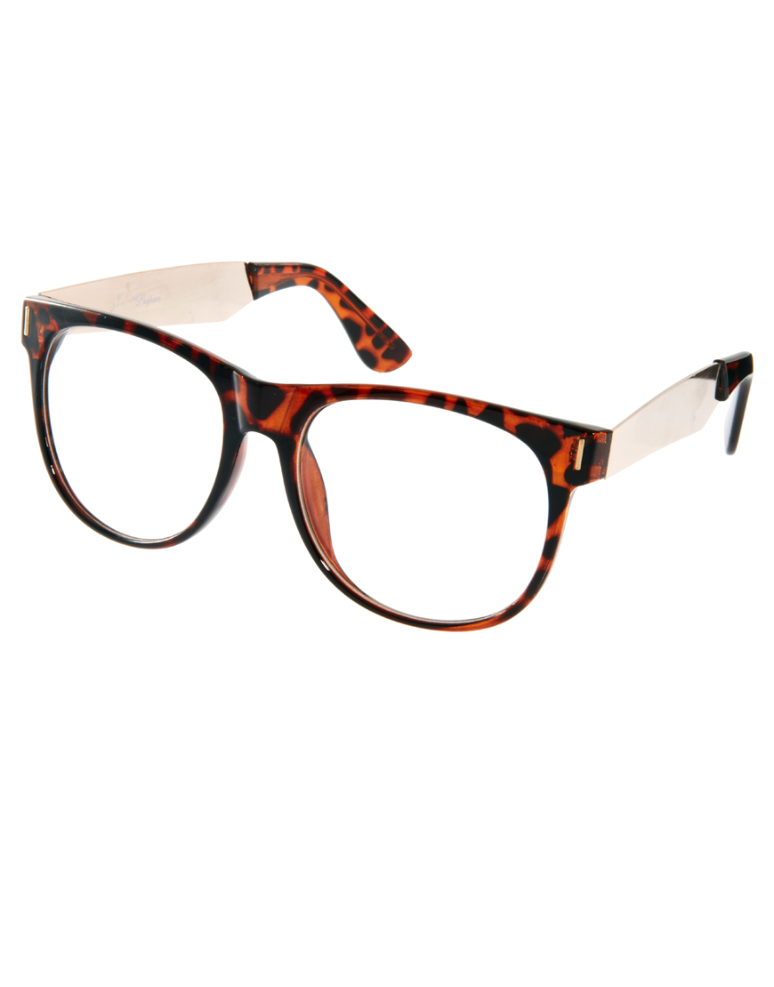 Lyst Asos Jeepers Peepers Vincent Tortoise Clear Lens Glasses in Brown