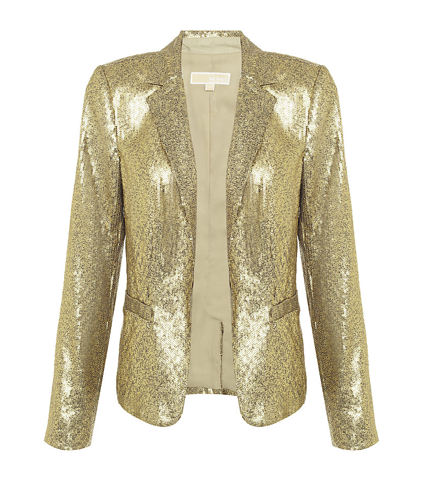 Michael Michael Kors Sequin Jacket in Gold | Lyst