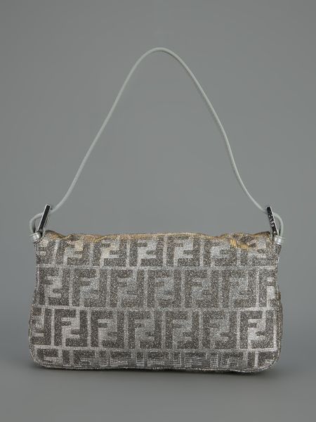Fendi Baguette Shoulder Bag in Silver | Lyst