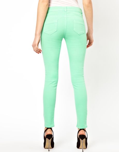 Ultimo Asos Petite Exclusive Skinny Jeans in Jade Green in Green | Lyst