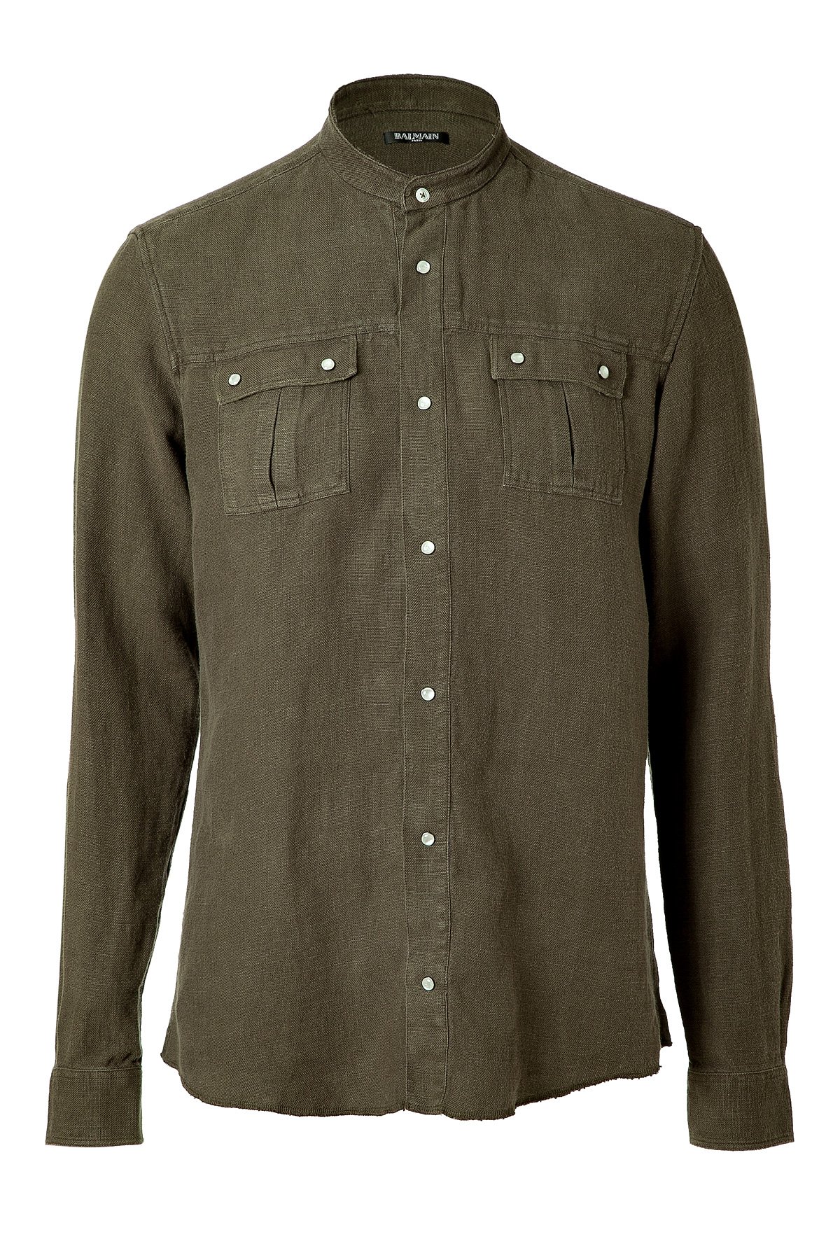 mens collarless linen shirts