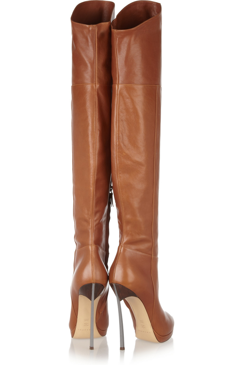 Casadei Leather Thigh Boots in Brown | Lyst