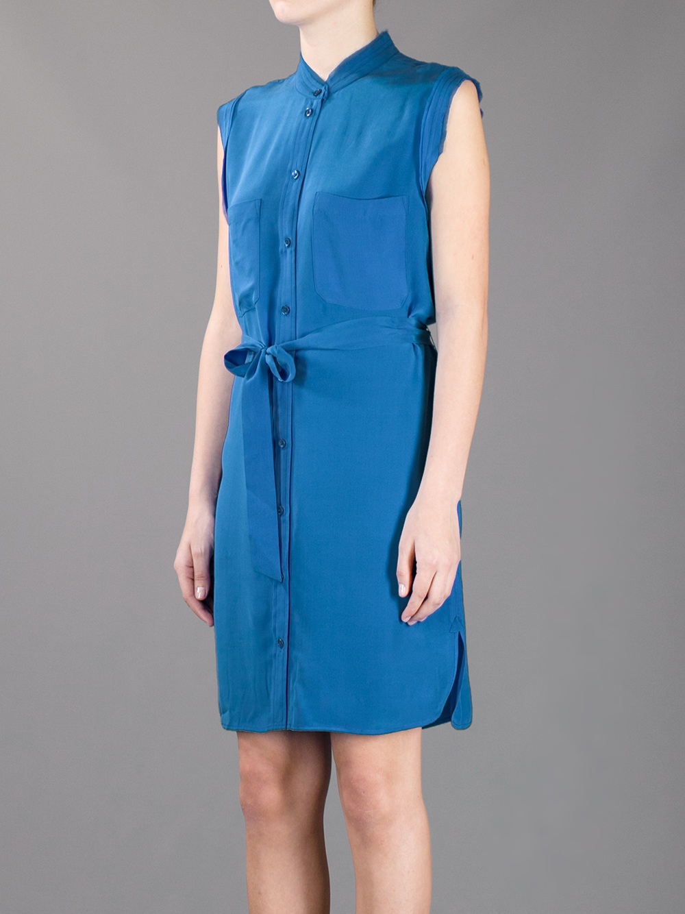 Equipment Silk Shirt Dress in Blue Lyst