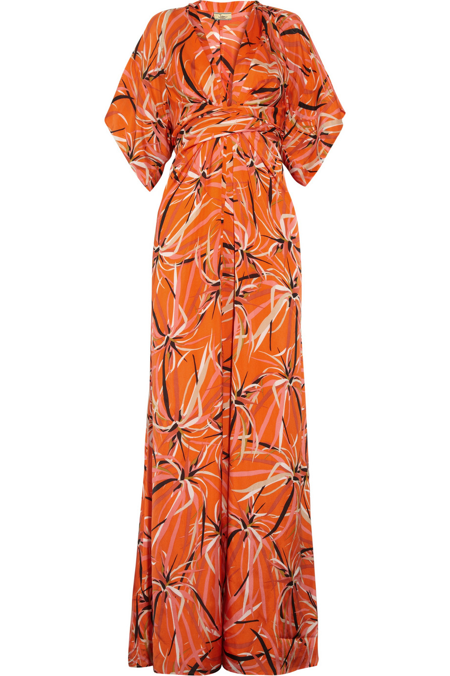 Issa Printed Silk Kimonostyle Maxi Dress in Orange | Lyst