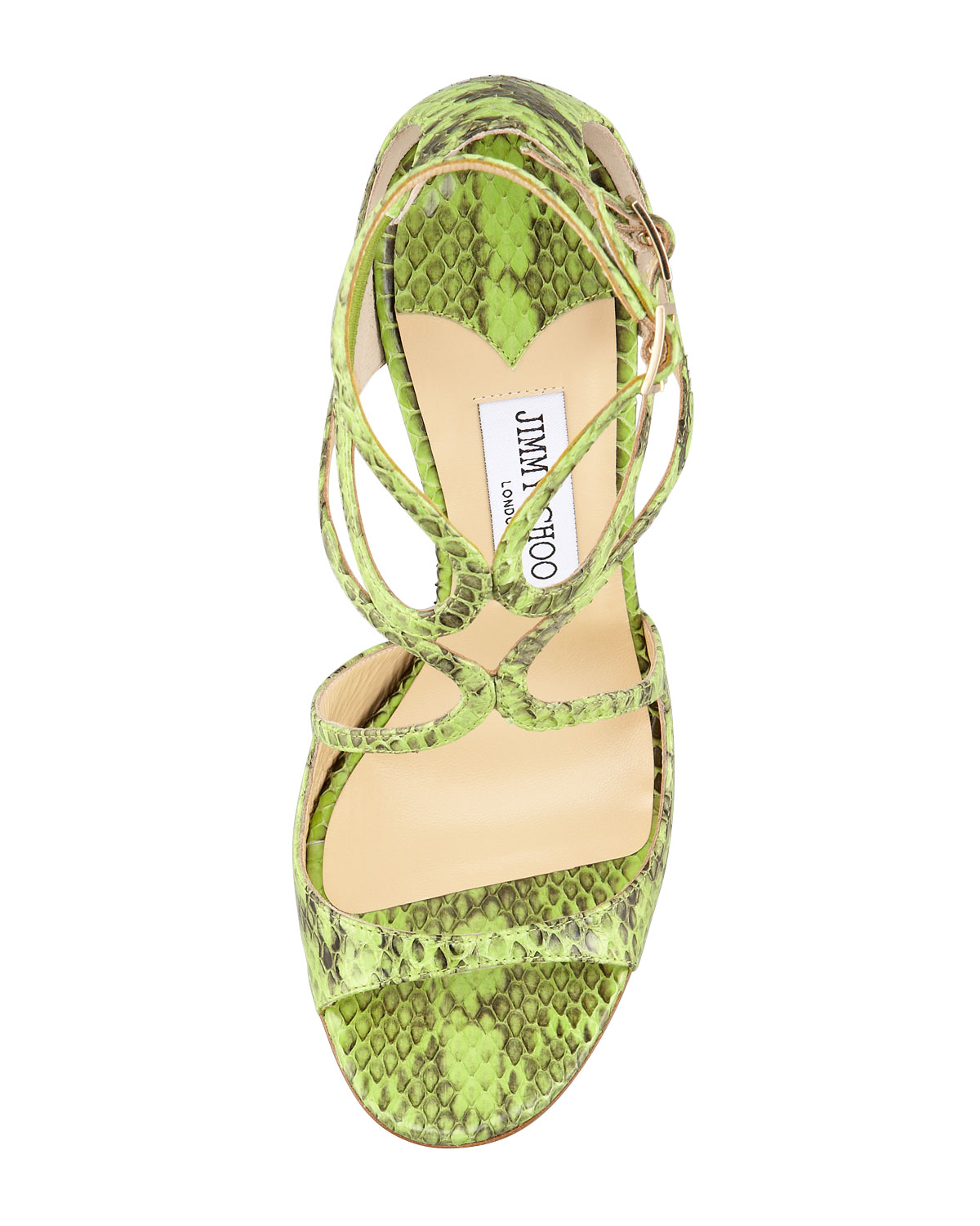 Jimmy Choo Lance Snakeskin Sandal in Green - Lyst