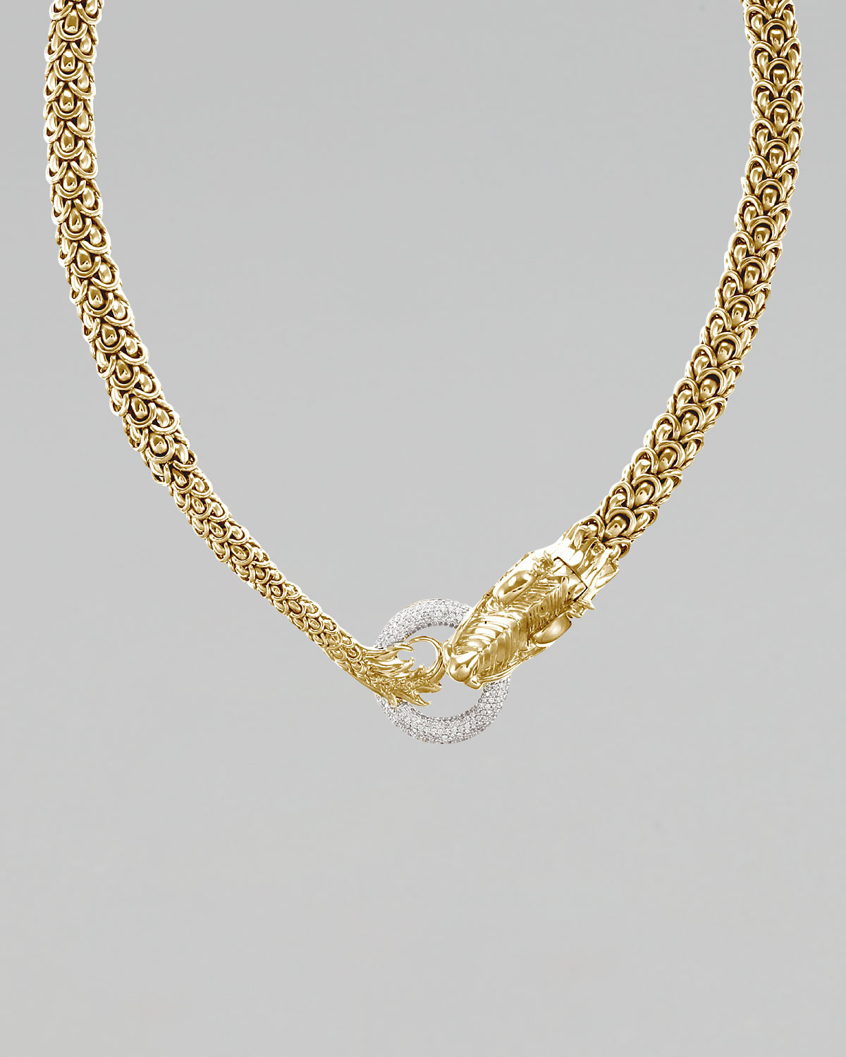 John Hardy Gold Naga Dragon Diamond Oring Necklace in Metallic Lyst