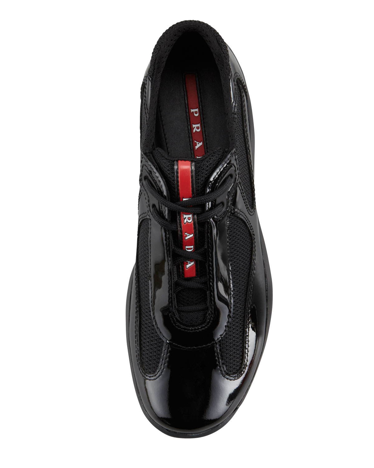 prada trainers shiny black