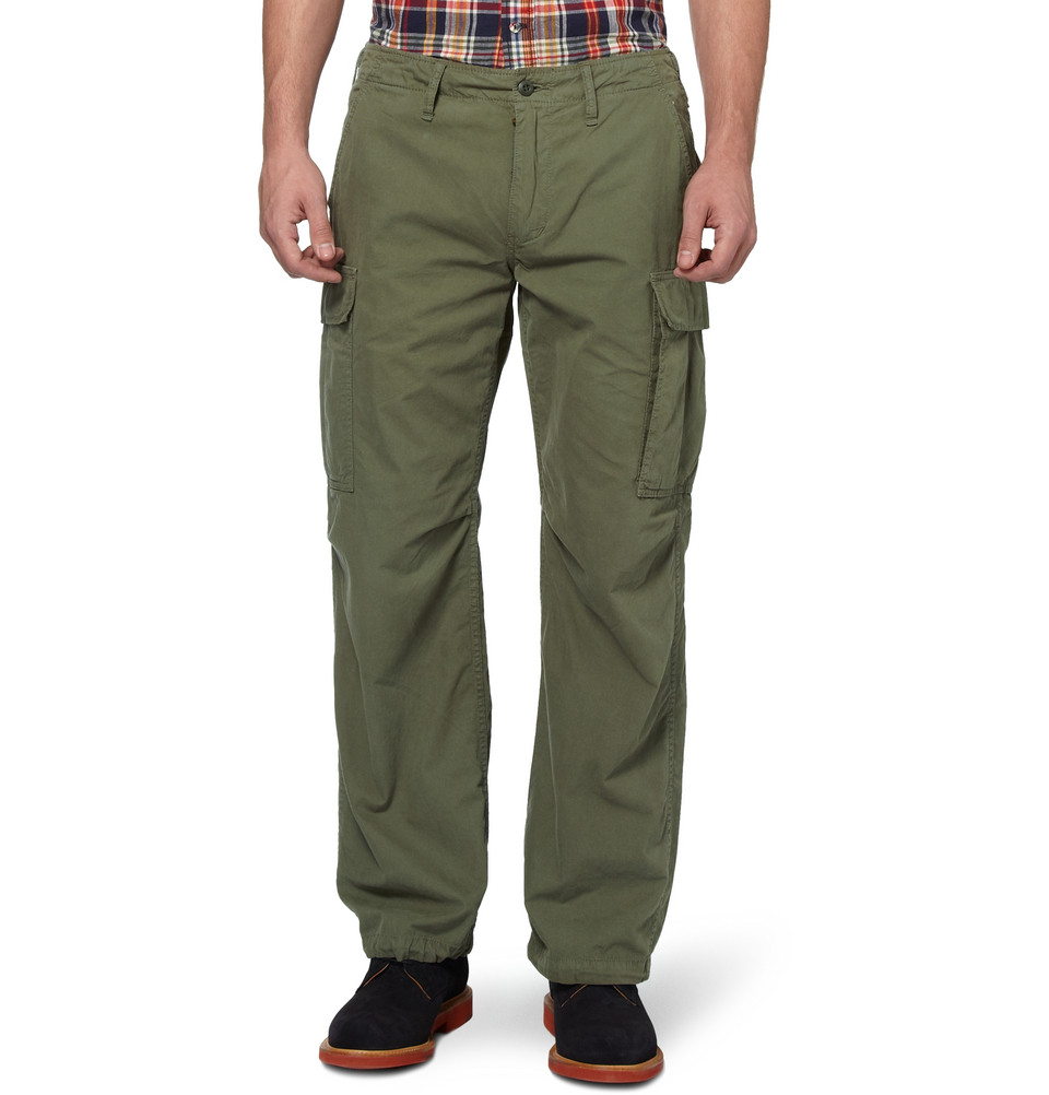 Wideleg Cottonblend Cargo Trousers 