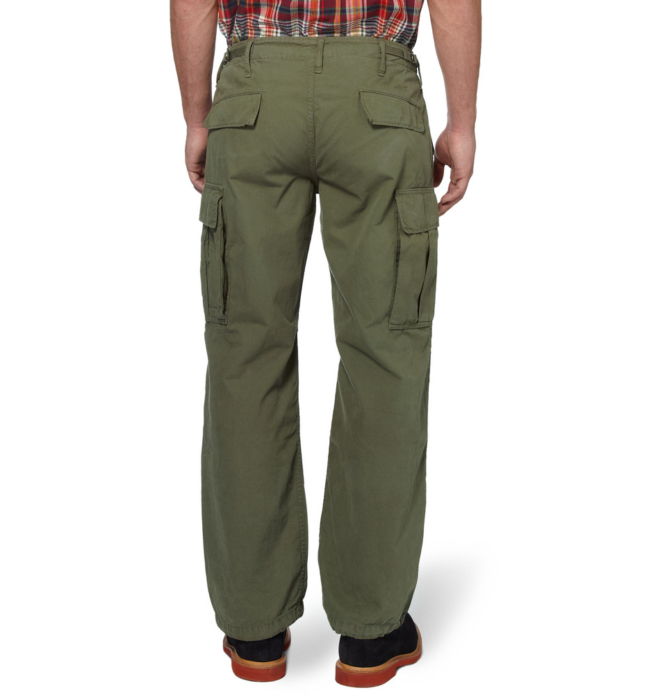 Lyst - Beams plus Wideleg Cottonblend Cargo Trousers in Green for Men