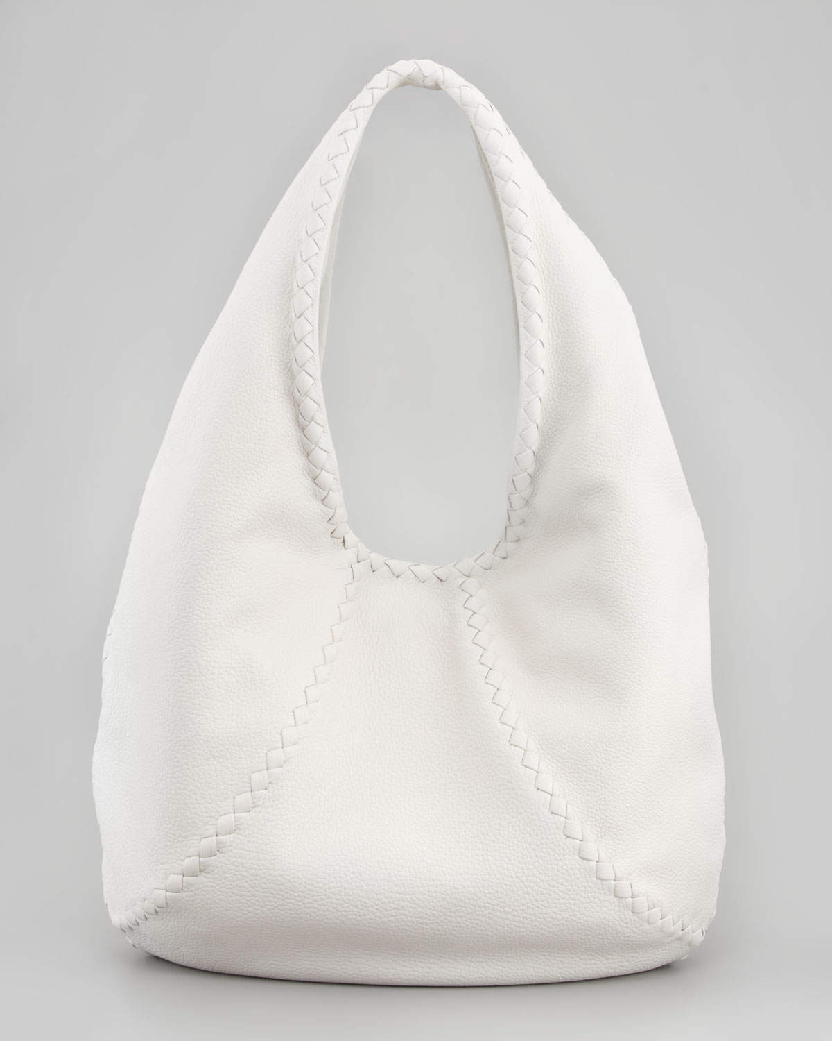 Bottega Veneta Medium Open Shoulder Hobo Bag in White - Lyst