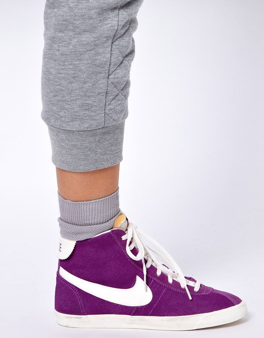 nike high tops black and purple