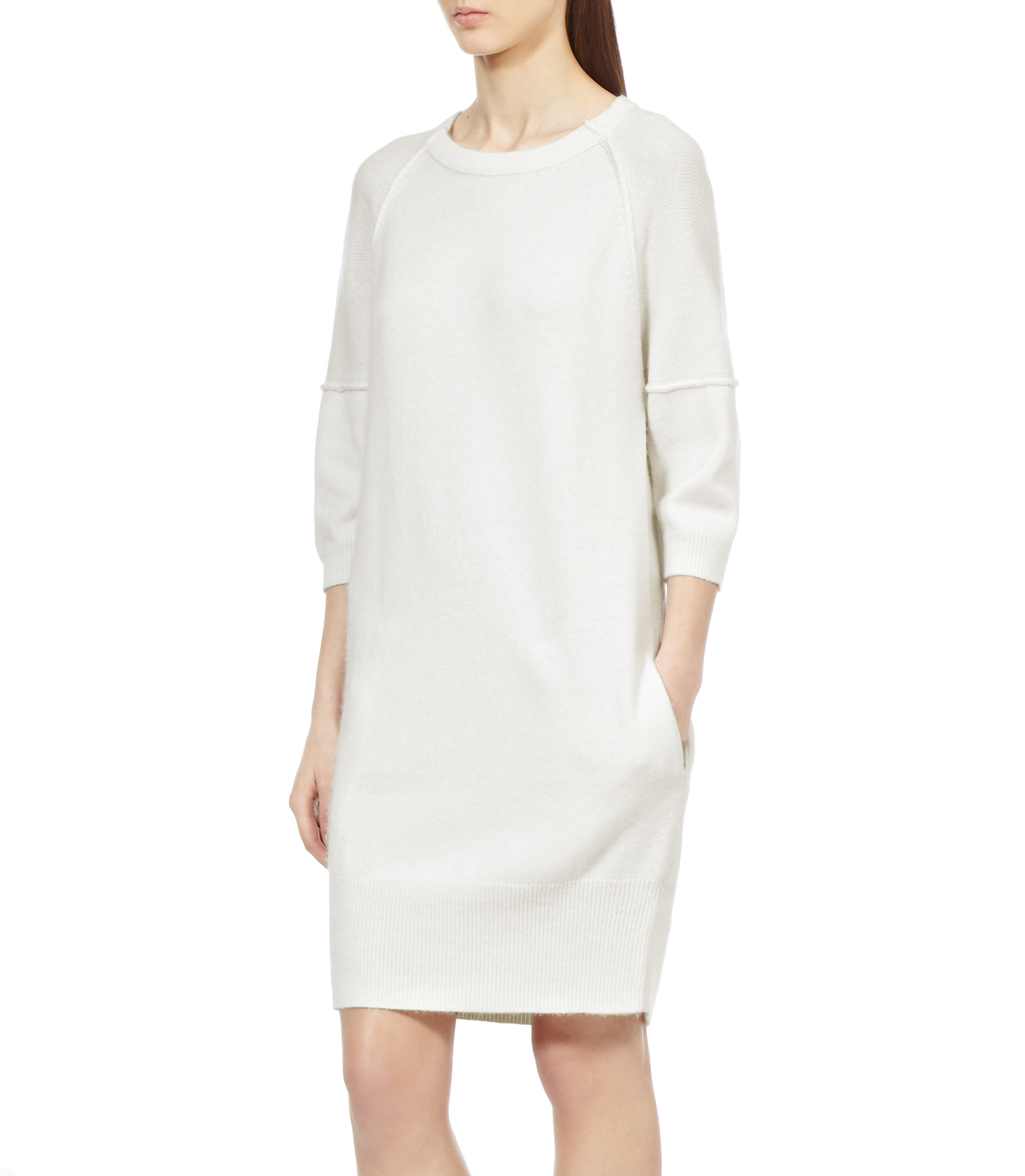 white sweatshirt dress