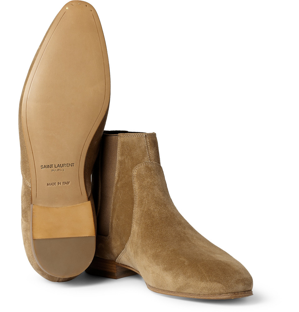 saint laurent suede boots