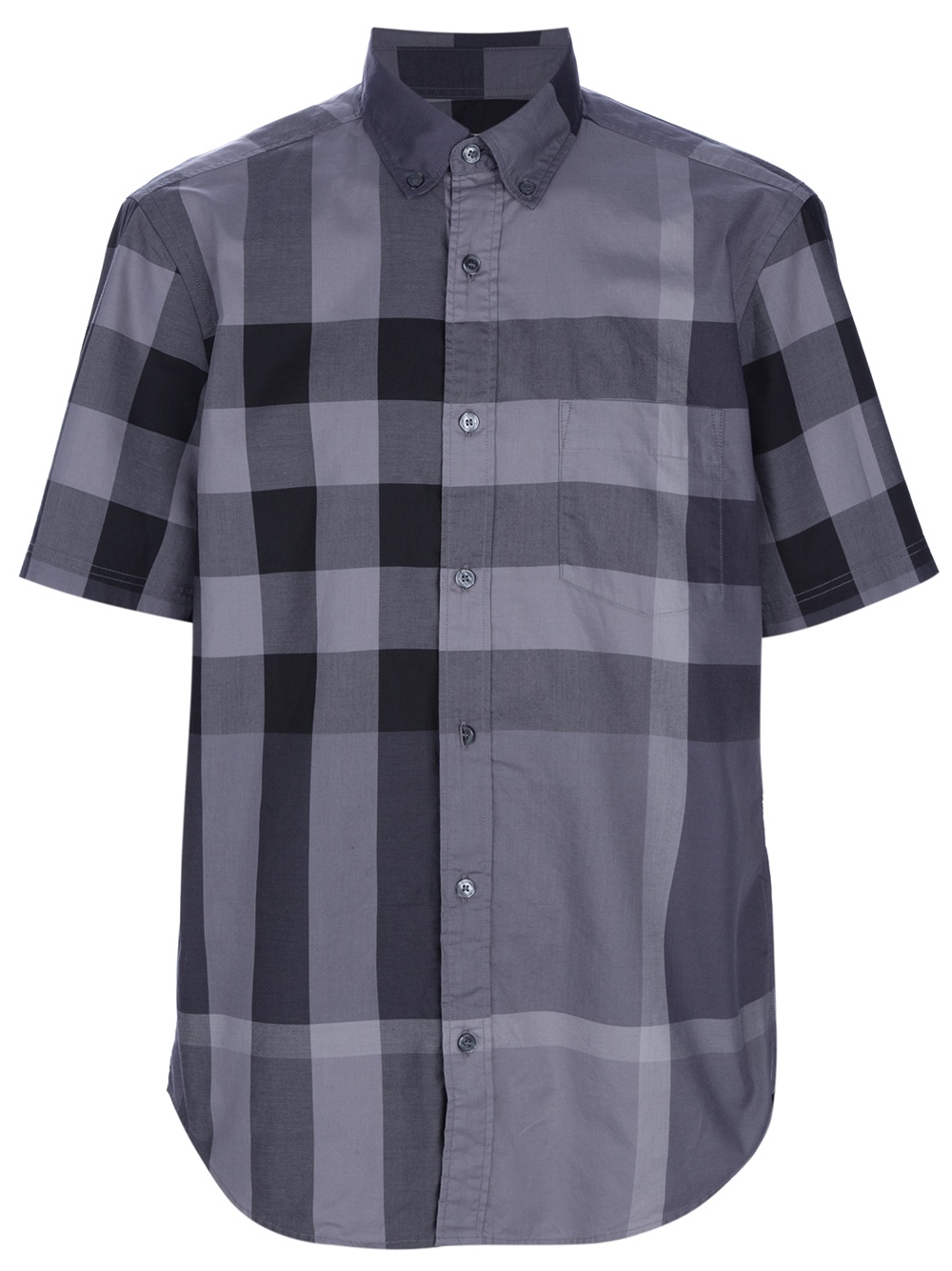 Burberry Brit Checked Short Sleeve Shirt in Gray for Men | Lyst