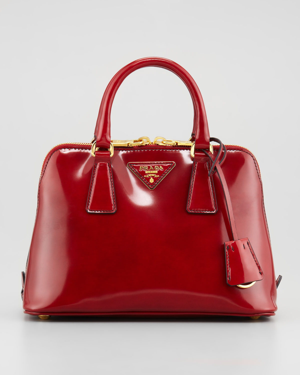 Prada Spazzolato Promenade Satchel Bag in Red | Lyst  