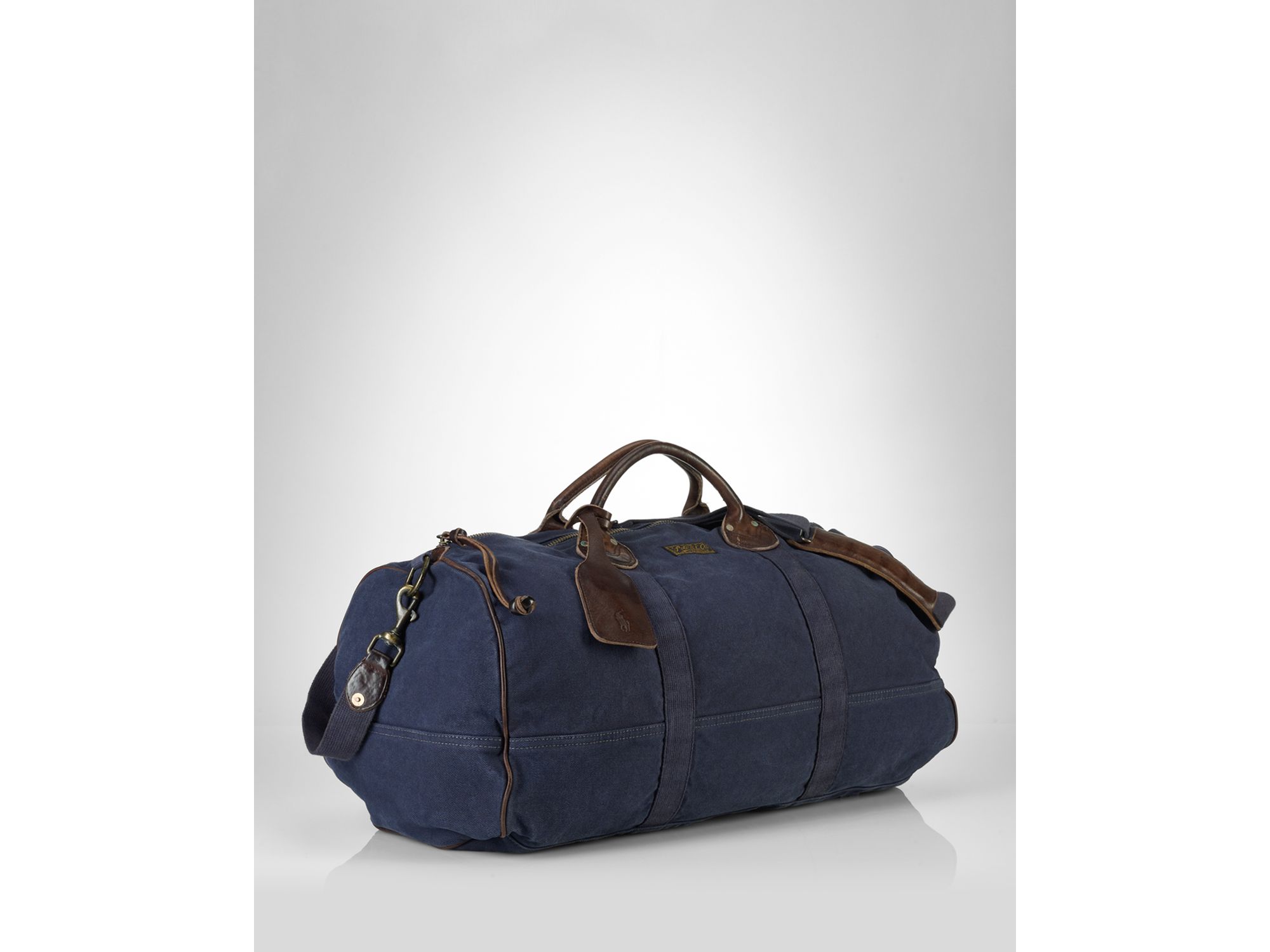 navy canvas duffle bag