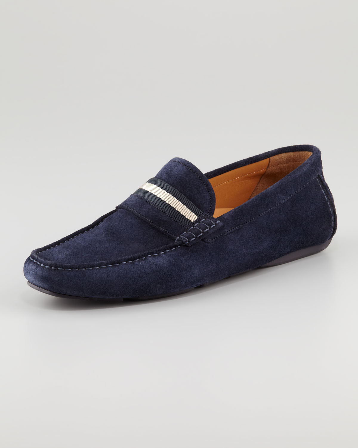 Lyst - Bally Wabler Suede Driver Navy in Blue for Men