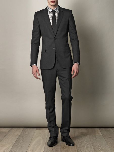 Saint Laurent Micro Pied De Poule Suit in Gray for Men (charcoal) | Lyst