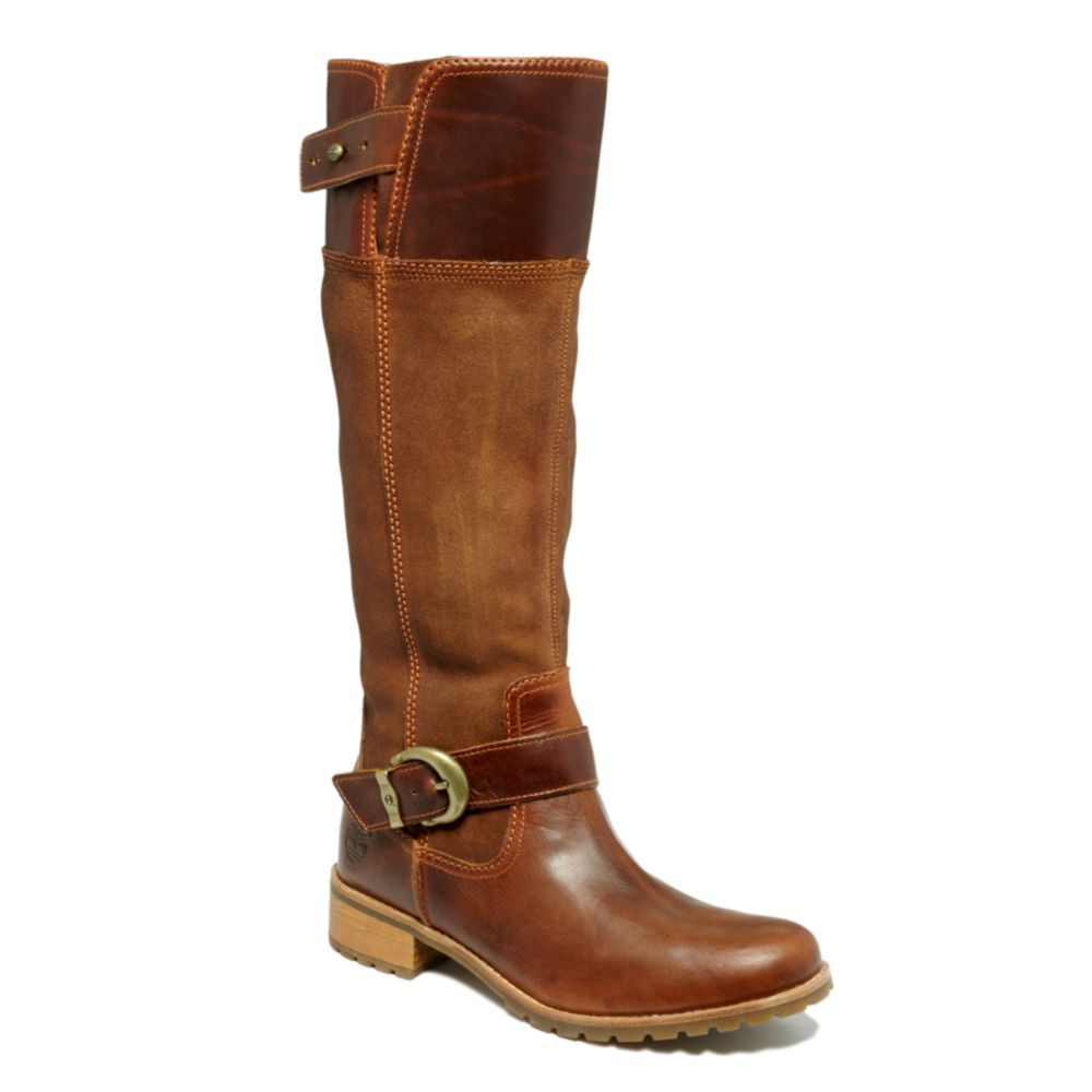 Timberland Bethel Buckle Tall Zip Boots in Brown - Lyst
