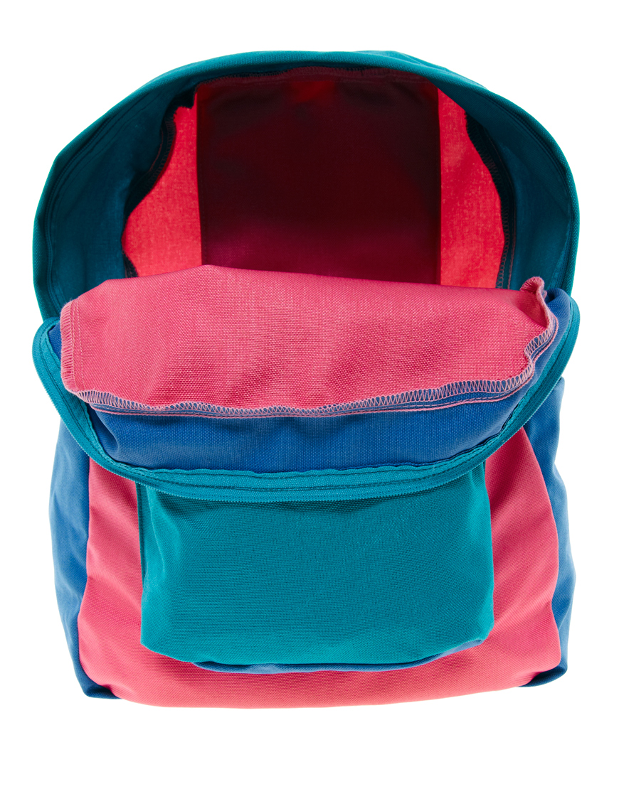 American Apparel Colour Block Nylon Backpack in Pink - Lyst