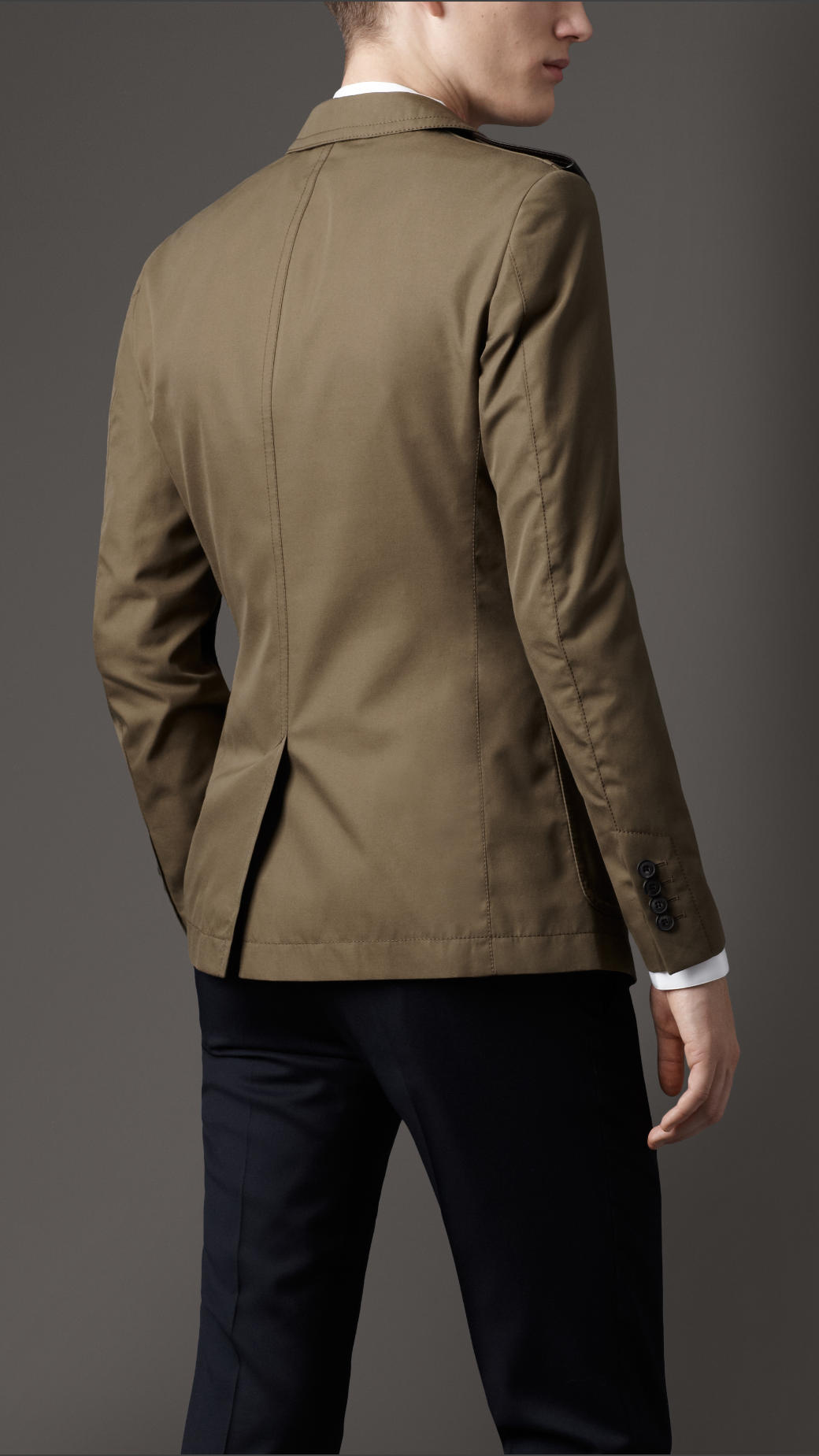 Burberry Modern Fit Cotton Gabardine Sports Jacket with Leather ...