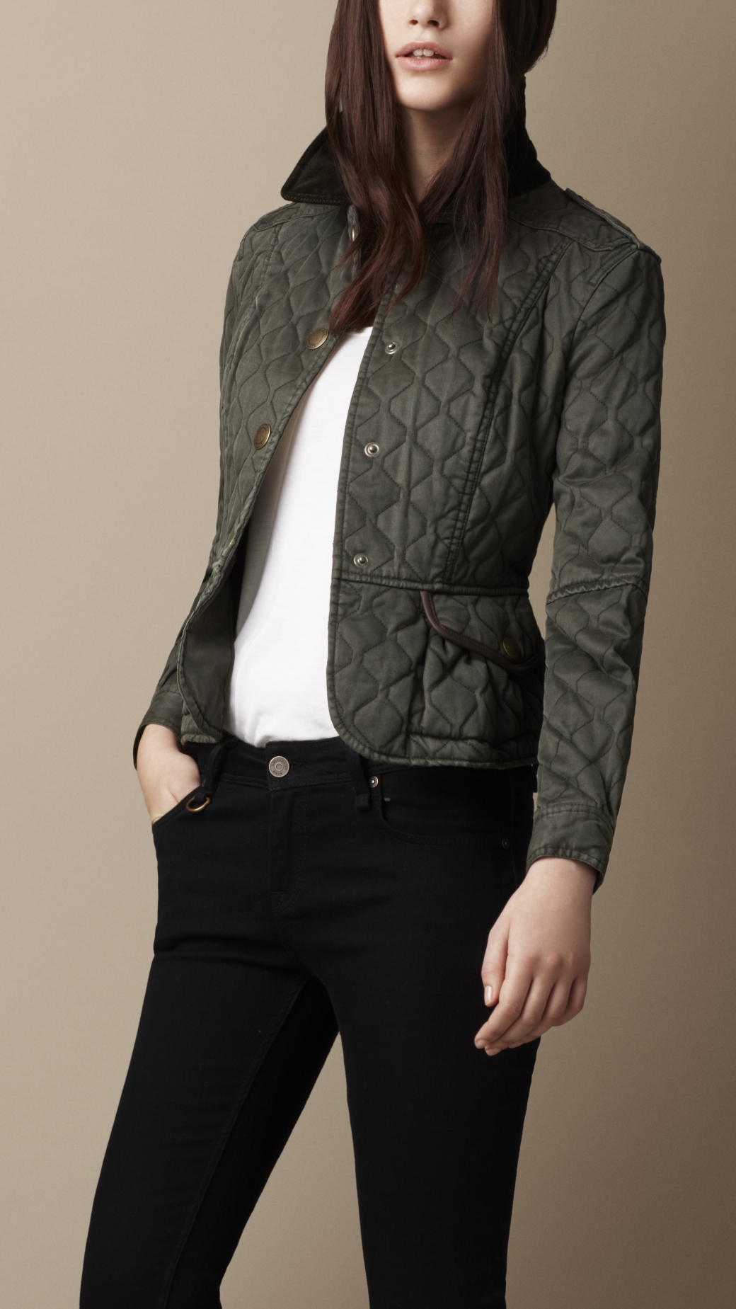 quilted peplum jacket