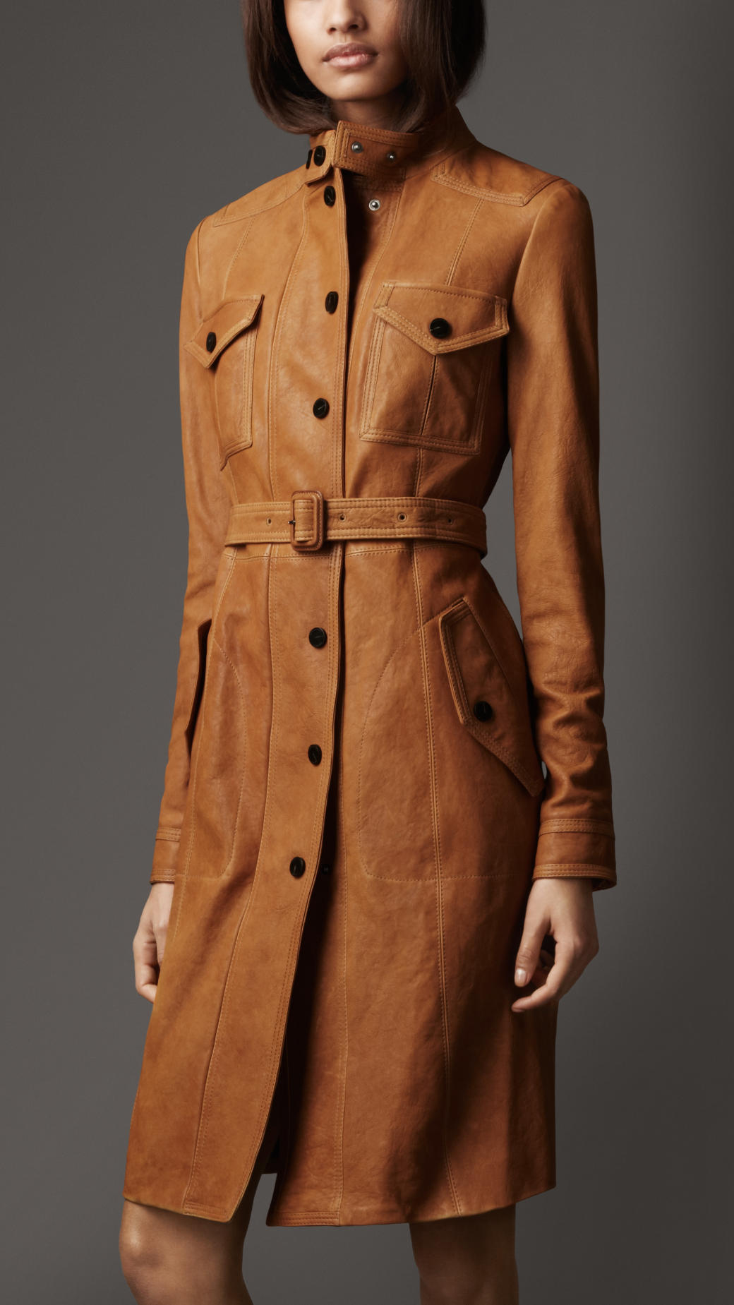 burberry leather coat womens